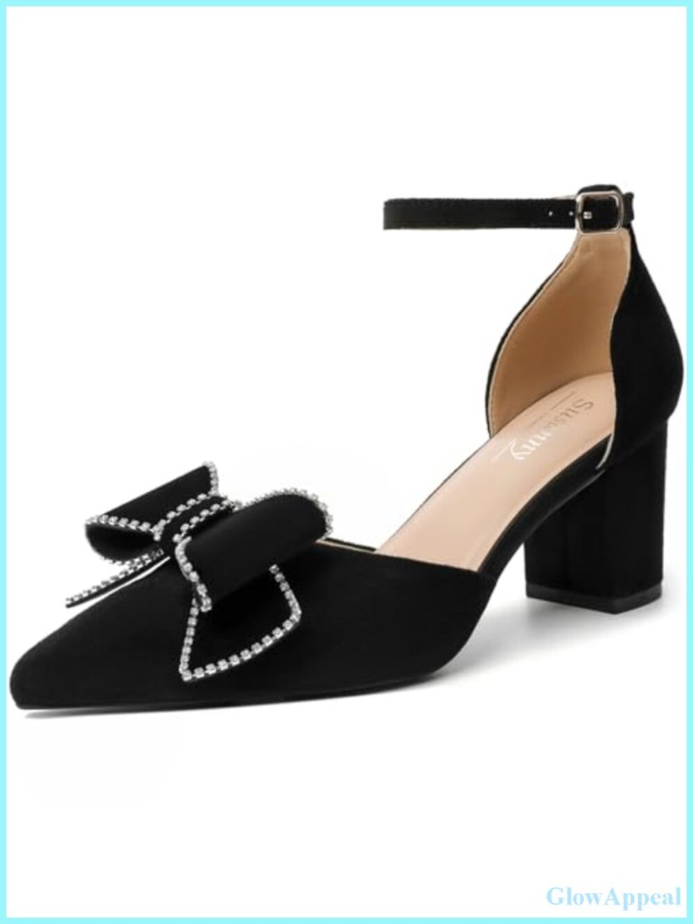 Kitten Heel Slingback Pumps with Bow, Pointed Toe